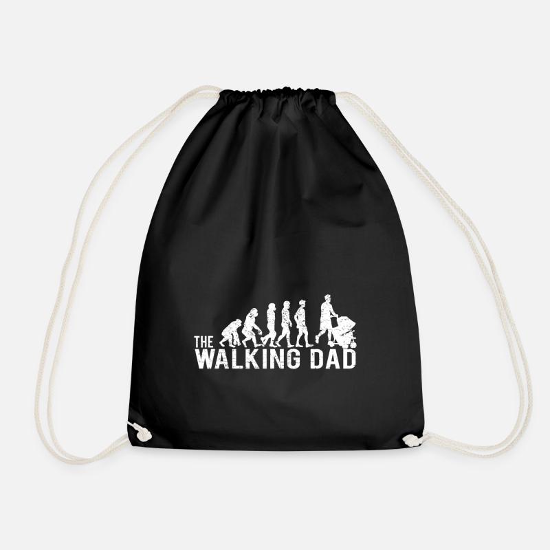 Kinderwagen schieben Evolution Mann Dad Geschenk - Turnbeutel - Schwarz
