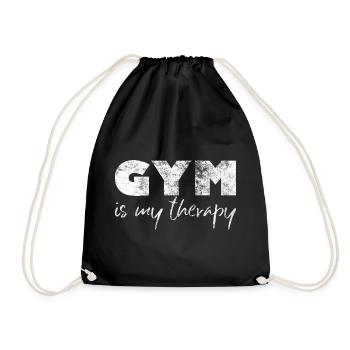Gym Fitness Bodybuilding Gym is my therapy - Turnbeutel - Schwarz - Vorne