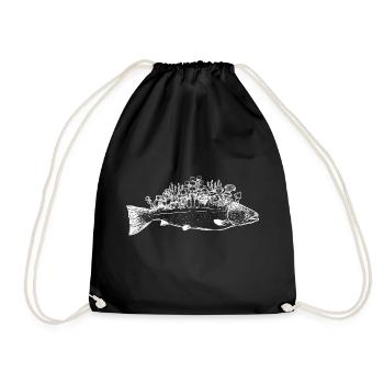 Saumon Poisson Champignons Aquaculture Aquaculture Élevage Végétaliens - Sac de sport léger - noir - Devant
