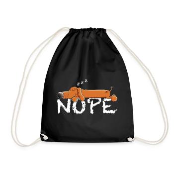 Sleeping Dachshund I Dachshund I Teckel I Dog - Drawstring Bag - black - Front