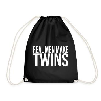 Real Men Make Twins - Turnbeutel - Schwarz - Vorne