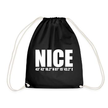 Nice coordinates - Drawstring Bag - black - Front