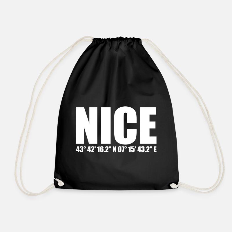 Nice Koordinaten - Turnbeutel - Schwarz