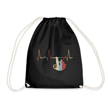 Paresseux battant de cœur - Sac de sport léger - noir - Devant