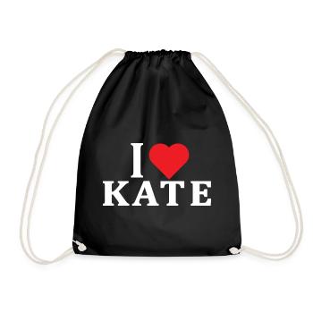 t-shirt I love Kate t-shirt gift idea - Drawstring Bag - black - Front