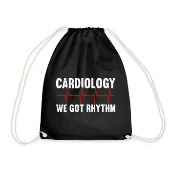 Kardiologe Kardiologie Kardiologie Krankenschwester EKG Medizin - Turnbeutel - Schwarz - Vorne