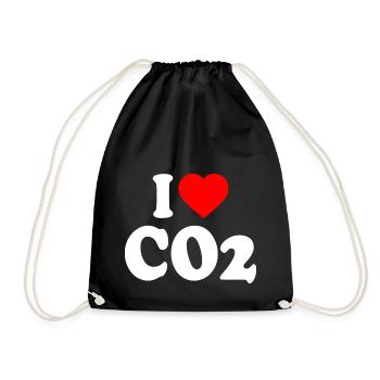 I love co2 - Drawstring Bag - black - Front