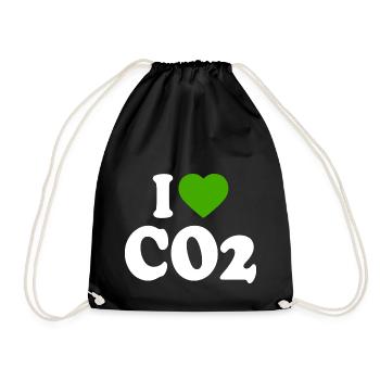 I love co2 - Drawstring Bag - black - Front