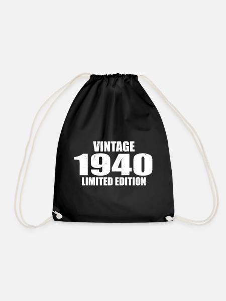 Vintage 1940 Geburtstag 1940 - Retro 1940 - Turnbeutel - Schwarz