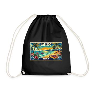 Design de palmier de plage Jalisco Mexico - Sac de sport léger - noir - Devant