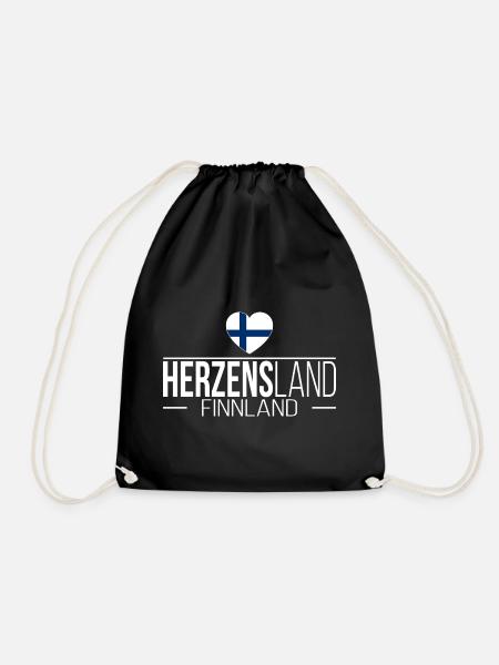 Herzensland Finnland Skandinavien Urlaub Reise - Turnbeutel - Schwarz