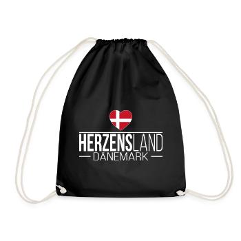 Herzensland Dänemark Skandinavien Urlaub Reise - Turnbeutel - Schwarz - Vorne