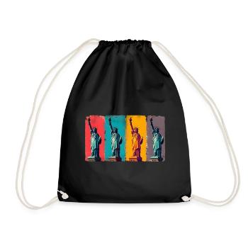 Statue de la Liberté États-Unis Pop Art Patriotique Warhol - Sac de sport léger - noir - Devant
