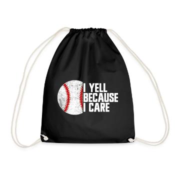 I scream because it is important to me, baseball parents - Drawstring Bag - black - Front