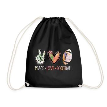 Joueur de la saison de football de Peace Love Fan - Sac de sport léger - noir - Devant