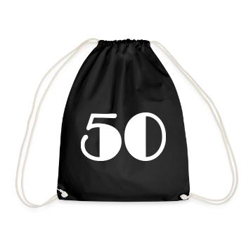 50. 50 YEARS. 50th ANNIVERSARY. 50 YEARS ANNIVERSARY. - Drawstring Bag - black - Front