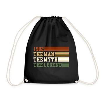 1982 The Man Myth Legend 1982 | vintage!! - Drawstring Bag - black - Front