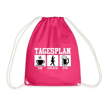 Briefträger TAGESPLAN Paketzusteller Lustig - Turnbeutel - Fuchsia - Vorne