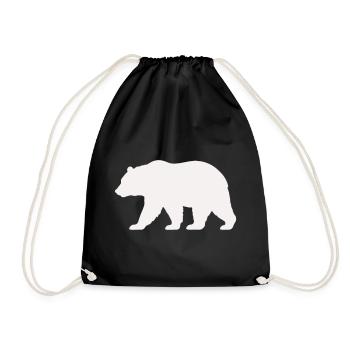Bear Silhouette - Drawstring Bag - black - Front