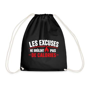 Excuses Ne Brûlent Pas Calories - Sac de sport léger - noir - Devant