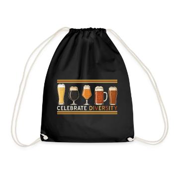 Craft Beer Vintage feiert Vielfalt und Hausbrauerei - Turnbeutel - Schwarz - Vorne