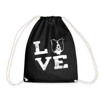 LOVE - Border Collie - Sac de sport léger - noir - Devant