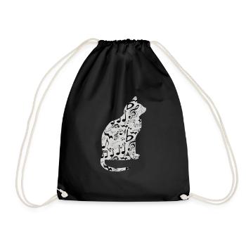 Musique Musical Chat Musicien Cadeau Cleff Note Kitty - Sac de sport léger - noir - Devant