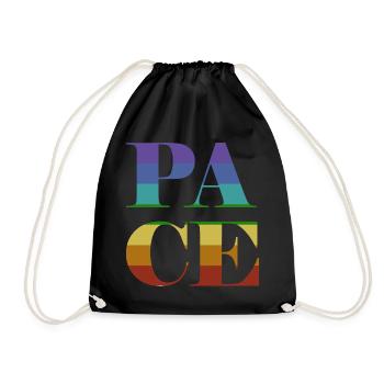 Pace in big colorful letters - Drawstring Bag - black - Front