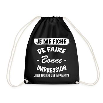 Citation Drôle • Je me fiche • Cadeaux - Sac de sport léger - noir - Devant