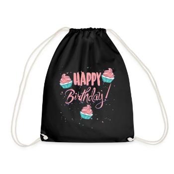 Joyeux anniversaire avec des cupcakes - Sac de sport léger - noir - Devant