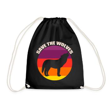 Save the Wolves - Drawstring Bag - black - Front