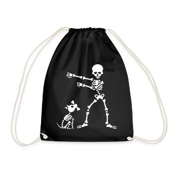 Flossing floss like a boss squelette chien danse - Sac de sport léger - noir - Devant