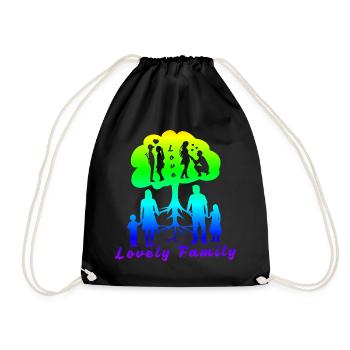 Lovely Family Regenbogen - Turnbeutel - Schwarz - Vorne