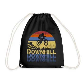Downhill MTB mountain biker gift - Drawstring Bag - black - Front