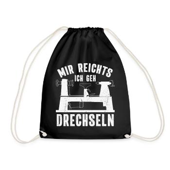 Woodturning Woodworking Woodturner Wood - Drawstring Bag - black - Front