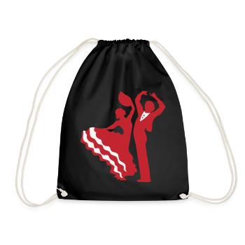 Flamenco Paar - Turnbeutel - Schwarz - Vorne