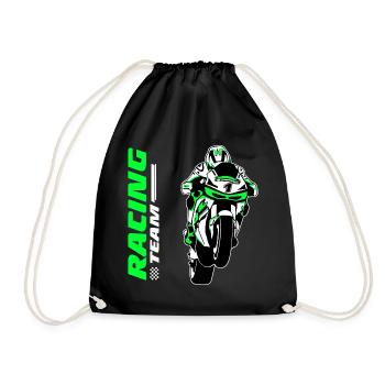 Motorradrennen - Moto GP - Superbike - Turnbeutel - Schwarz - Vorne