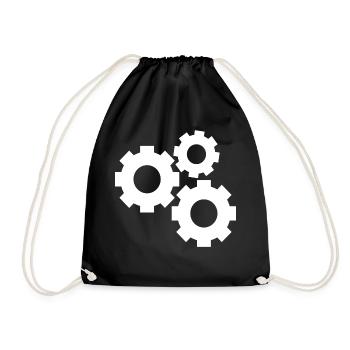 gear wheels - Drawstring Bag - black - Front