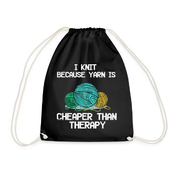 Stricken ist besser als Therapy Stricken Nadeln - Turnbeutel - Schwarz - Vorne