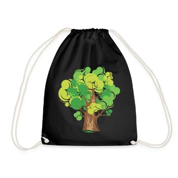 baum bäume natur nature bio Natur illustration - Turnbeutel - Schwarz - Vorne