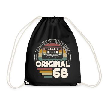 Vintage 1968 Retro Vintage Birthday Gift - Drawstring Bag - black - Front