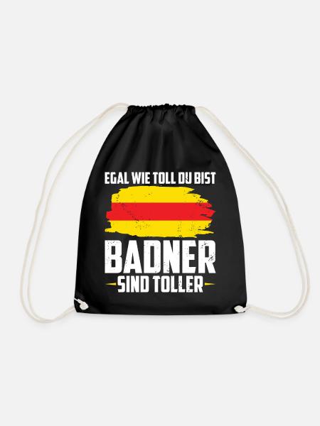 Badische Flagge | Badisch Baden Badener Geschenke - Turnbeutel - Schwarz