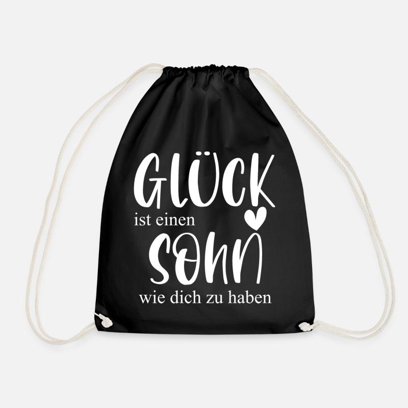 Sohn Geschenk Glück Kind Geburtstag - Turnbeutel - Schwarz