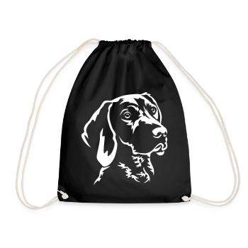 German Shorthair Head "Black Edition" - Drawstring Bag - black - Front