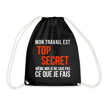 travail, travail humour - Sac de sport léger - noir - Devant