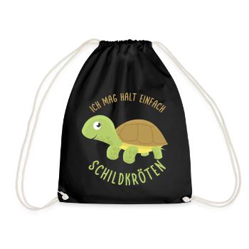 Schildkröten - Turnbeutel - Schwarz - Vorne