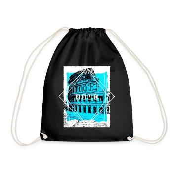 Rome Italy City Skyline Colosseum Home Love - Drawstring Bag - black - Front