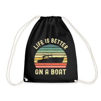 Boat Boat Owner Boater - Drawstring Bag - black - Front