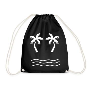 Palmier Blanc - Sac de sport léger - noir - Devant