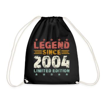 Legend 2004 Vintage Birthday Gift - Drawstring Bag - black - Front
